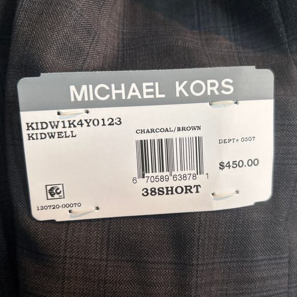 NWT Michael Kors Classic Fit Sport Coat – Charcoal/Brown, Men’s 38S - Picture 6 of 9